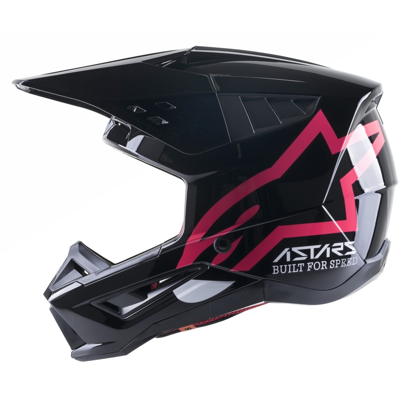 Casque motocross Alpinestars S-M5 Compass noir et rose