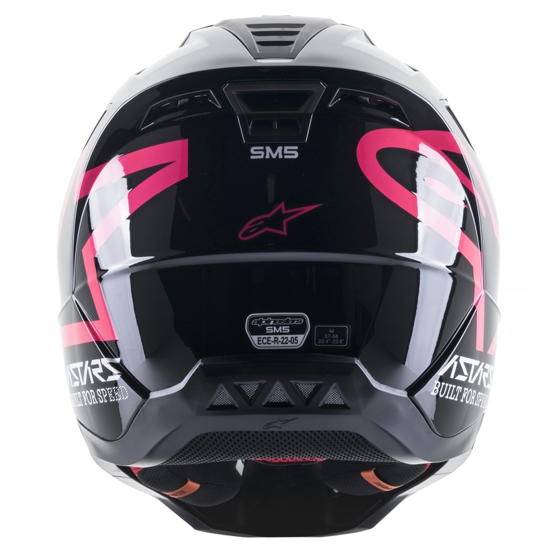 Casque motocross Alpinestars S-M5 Compass noir et rose
