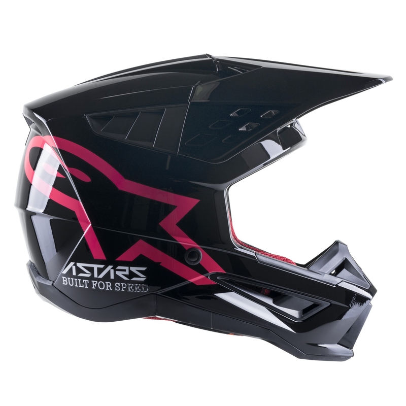 Casque motocross Alpinestars S-M5 Compass noir et rose