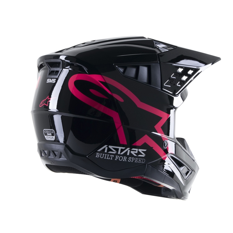 Casque motocross Alpinestars S-M5 Compass noir et rose