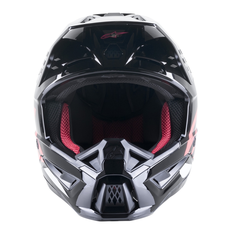 Casque motocross Alpinestars S-M5 Compass noir et rose