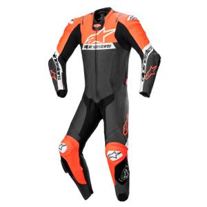 Alpinestars Missile 2 Ward Black-Fluo Red-White Leather Coverall (combinaison de moto en cuir)