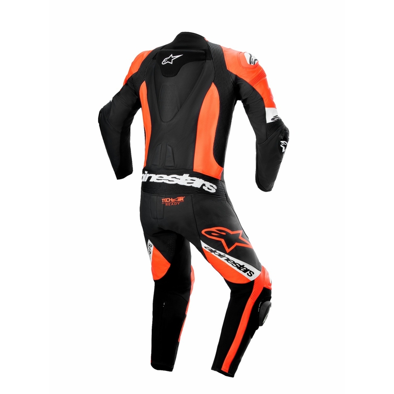 Alpinestars Missile 2 Ward Black-Fluo Red-White Leather Coverall (combinaison de moto en cuir)