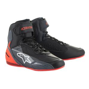 Bottes de moto Alpinestars Faster-3 noir-gris-rouge fluo