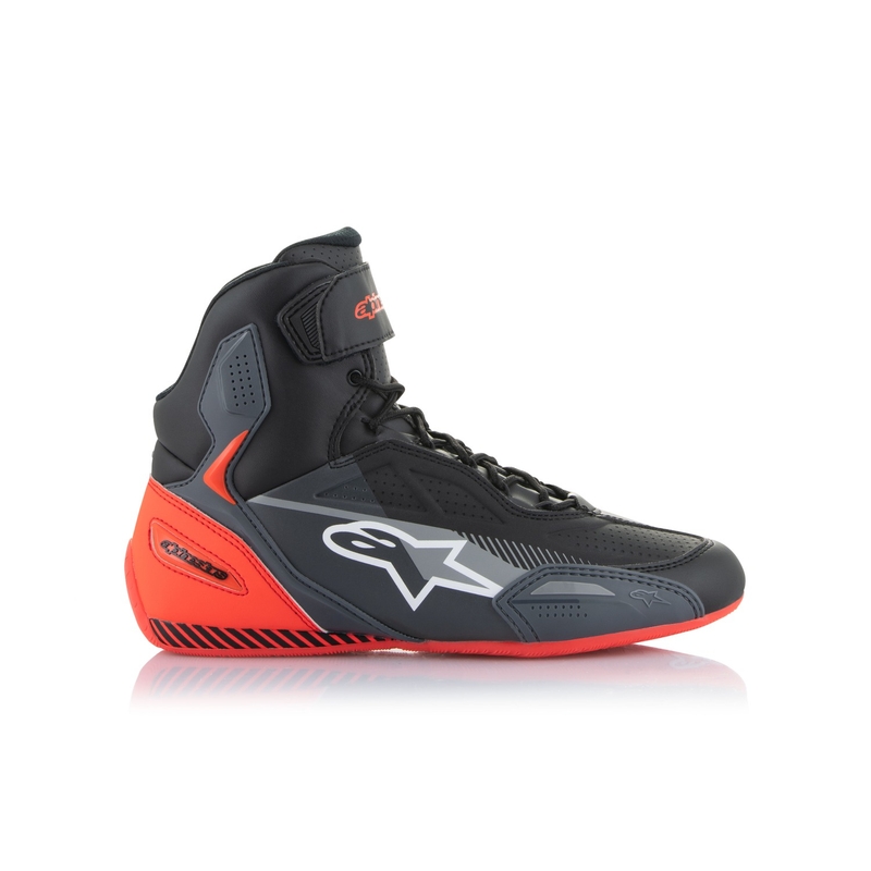 Bottes de moto Alpinestars Faster-3 noir-gris-rouge fluo