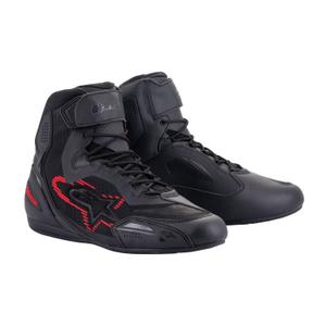 Bottes de moto Alpinestars Faster-3 Rideknit Noir-Gris foncé-Rouge