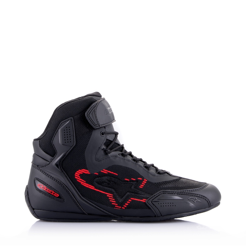 Bottes de moto Alpinestars Faster-3 Rideknit Noir-Gris foncé-Rouge