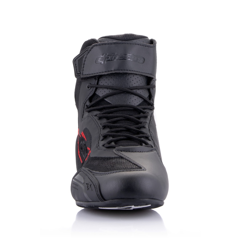 Bottes de moto Alpinestars Faster-3 Rideknit Noir-Gris foncé-Rouge