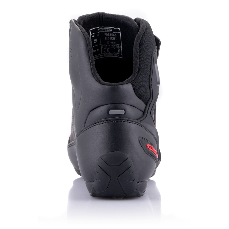 Bottes de moto Alpinestars Faster-3 Rideknit Noir-Gris foncé-Rouge