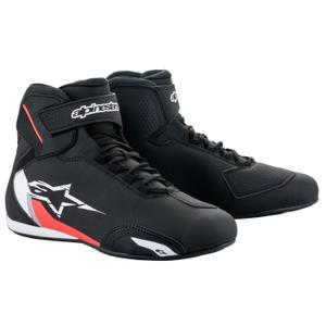 Bottes de moto Alpinestars Sector noir-blanc-rouge fluo