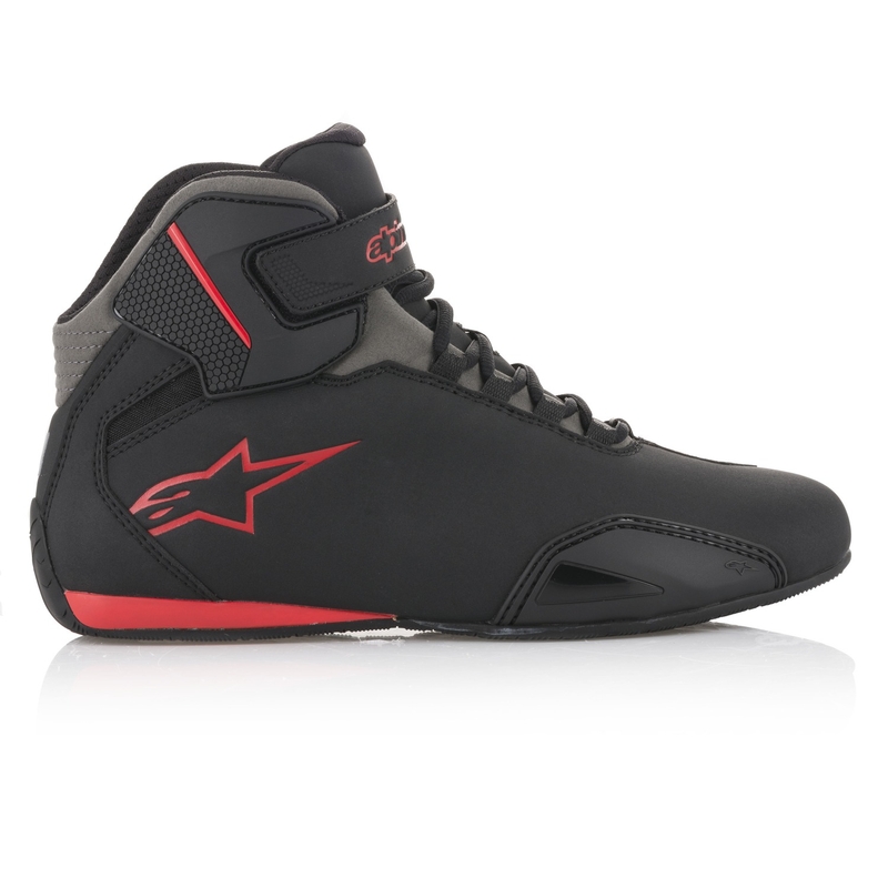 Bottes de moto Alpinestars Sector noires et rouges