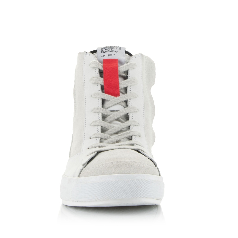 Bottes de moto Alpinestars Stated blanches et grises