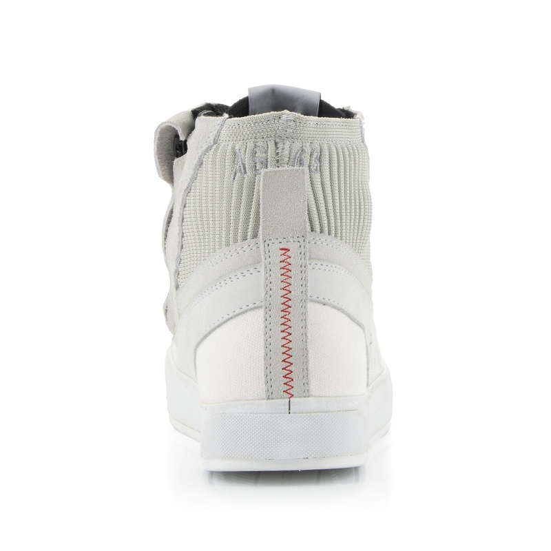 Bottes de moto Alpinestars Stated blanches et grises
