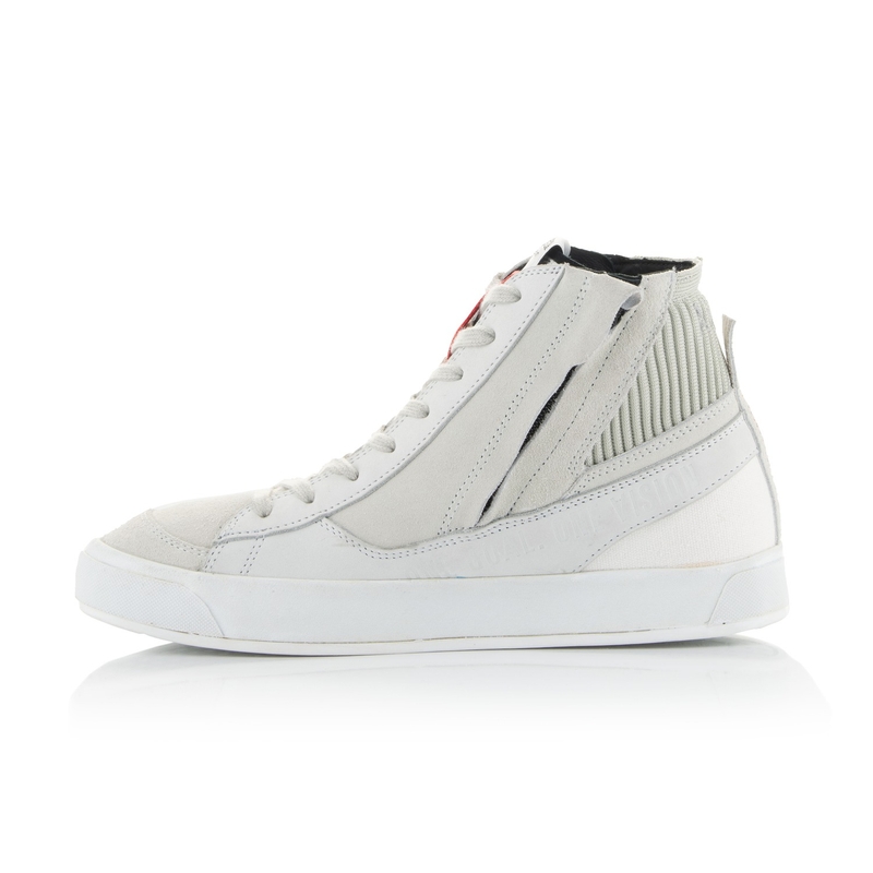 Bottes de moto Alpinestars Stated blanches et grises