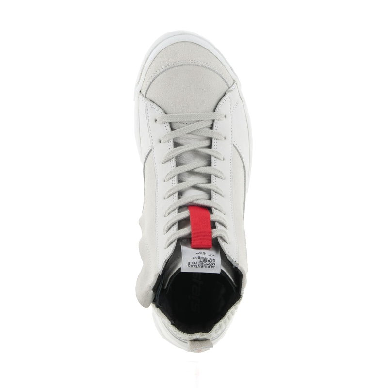 Bottes de moto Alpinestars Stated blanches et grises