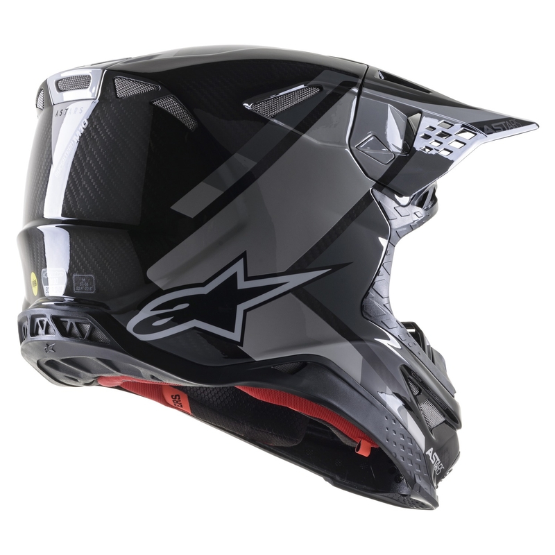 Casque motocross Alpinestars S-M10 Carbon Meta2 noir-gris brillant