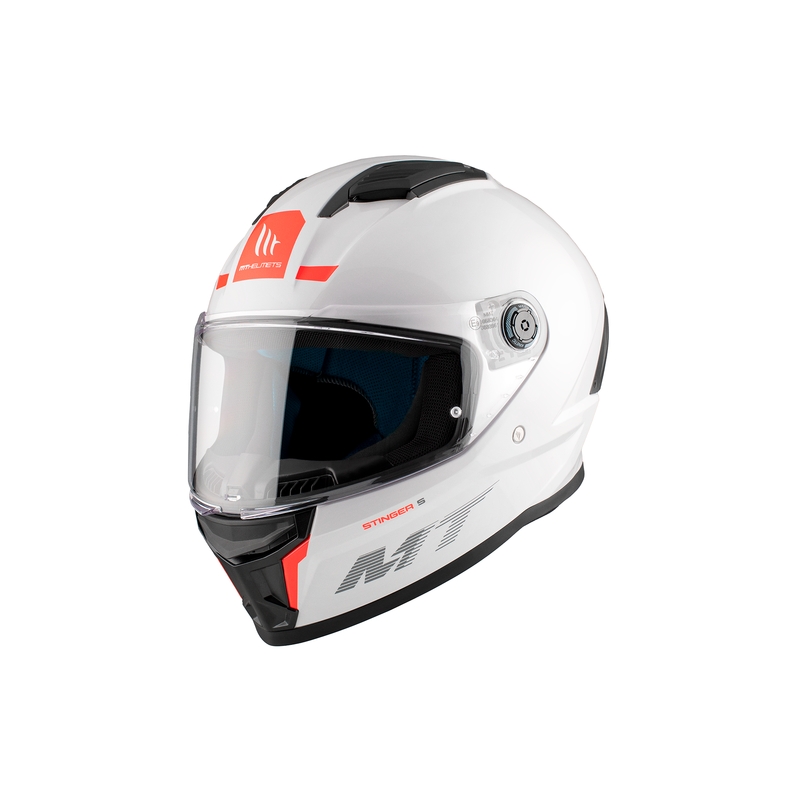 MT Stinger 2 Solid Gloss White Integral Motorcycle Helmet