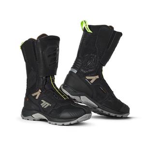 Bottes de moto SEVENTY DEGREES SD-BA6 Stelvio High noir-sable-jaune fluo