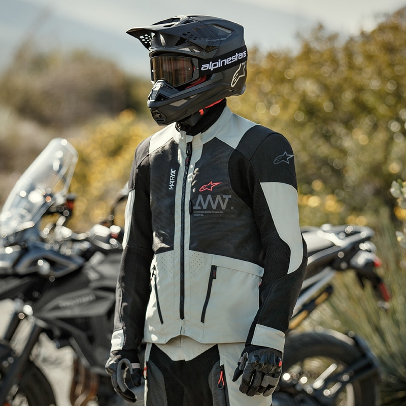 Blouson moto Alpinestars Amt 7 Air gris clair-noir