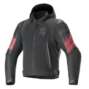 Veste moto Alpinestars Zaca Air Venom Waterproof Noir/Rouge fluo
