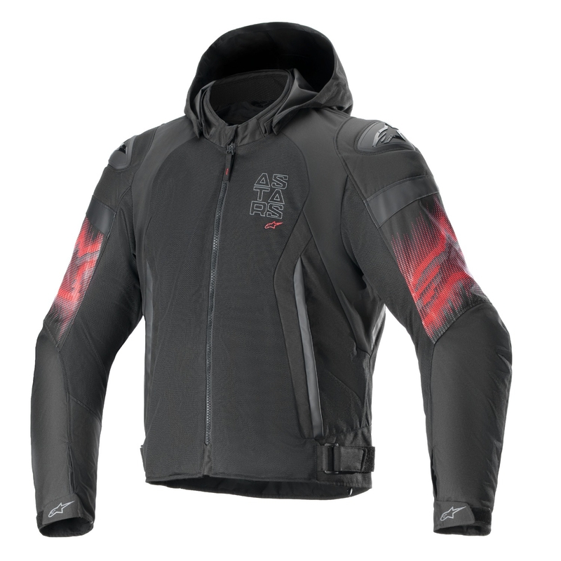 Veste moto Alpinestars Zaca Air Venom Waterproof Noir/Rouge fluo