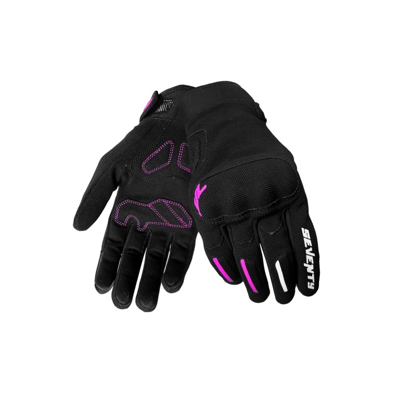 Gants moto femme Seventy Degrees SD-C42 Asphalte noir et rose
