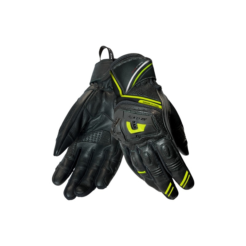 Gants moto Seventy Degrees SD-N30 Mugello noir-jaune fluo
