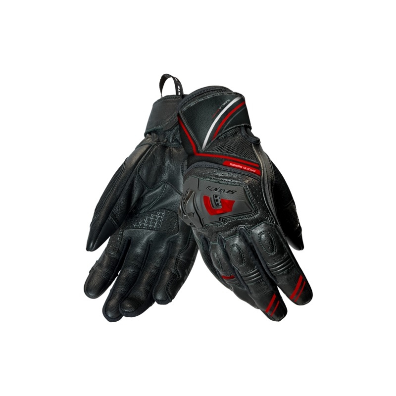 Gants moto Seventy Degrees SD-N30 Mugello noir et rouge