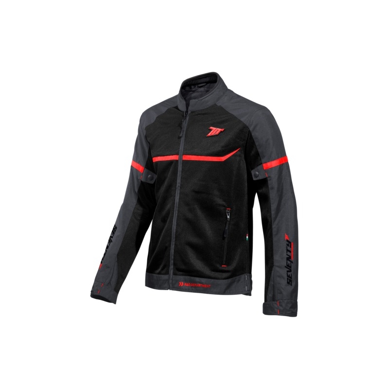 SEVENTY DEGREES SD-JR30.1 Veste de moto Mojave noire et rouge