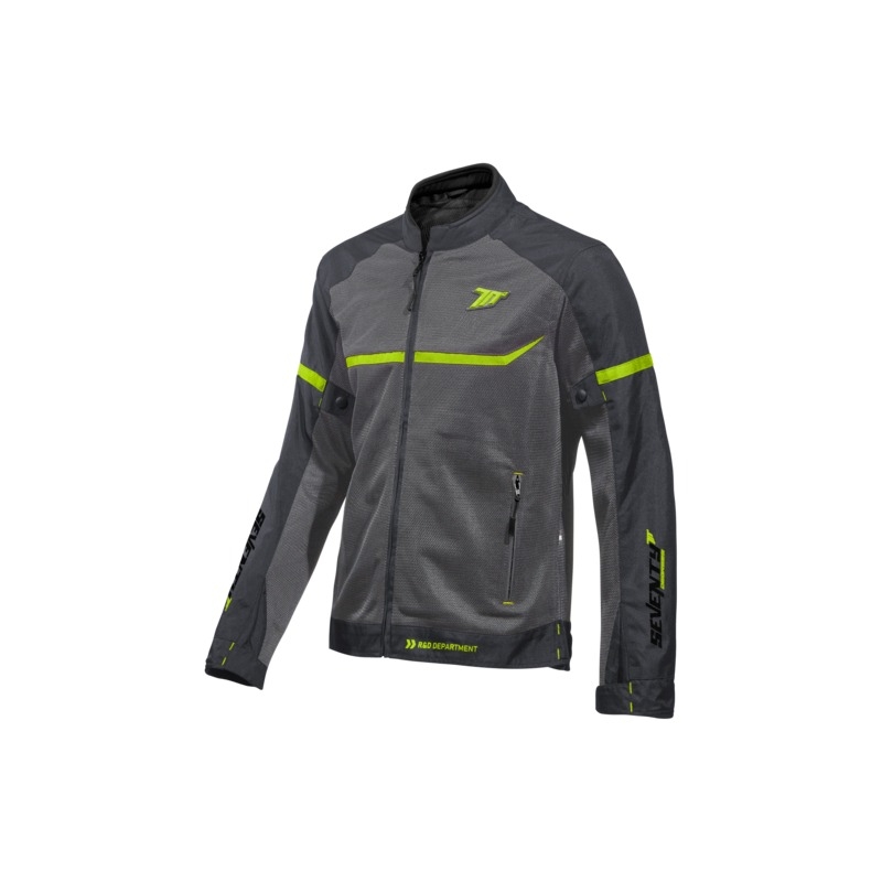 Veste moto SEVENTY DEGREES SD-JR30.1 Gris mojave-jaune fluo