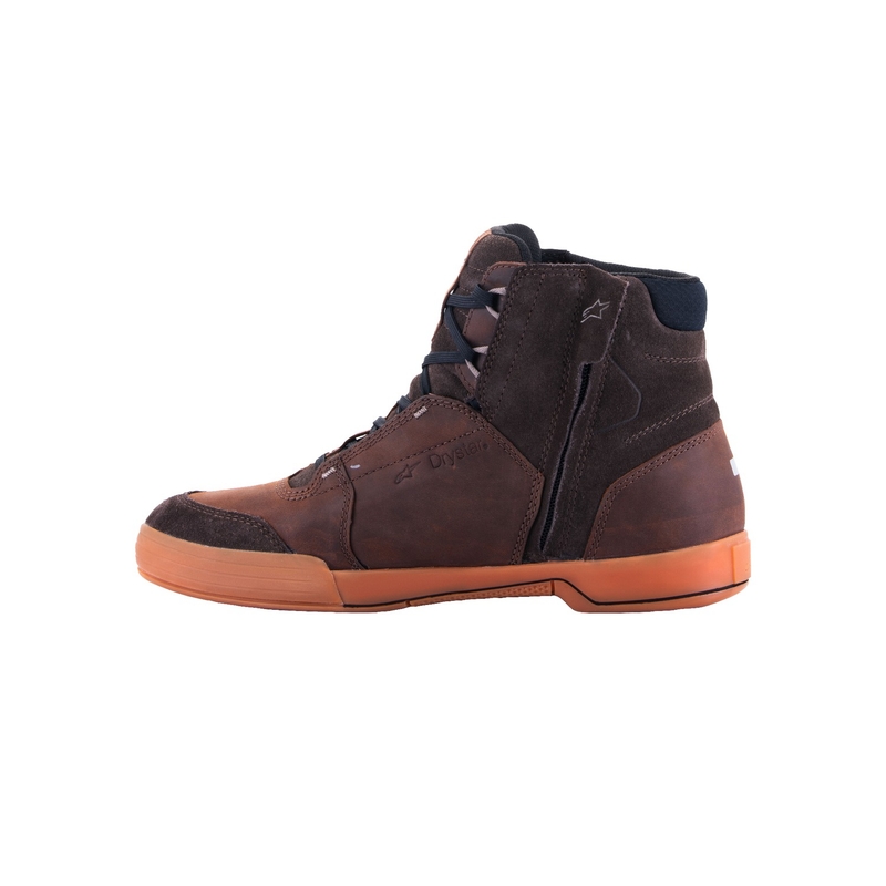 Bottes de moto Alpinestars Chrome Crafted Drystar en caoutchouc marron