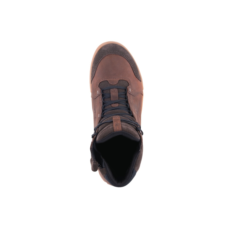 Bottes de moto Alpinestars Chrome Crafted Drystar en caoutchouc marron