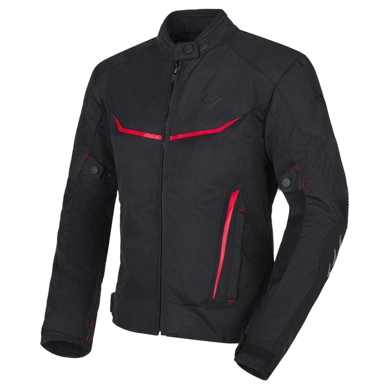 Veste moto femme RSA Runway noir-rouge - qualité II