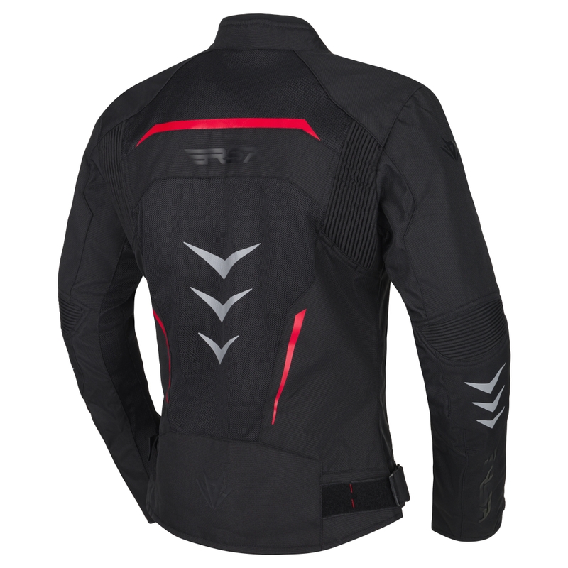 Veste moto femme RSA Runway noir-rouge - qualité II