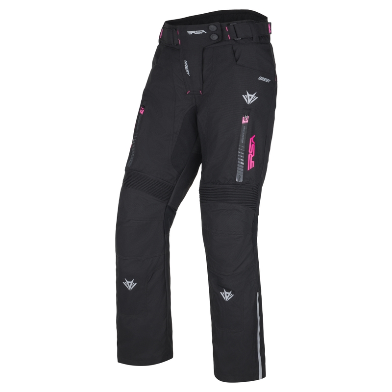 Pantalon de moto pour femme RSA Greby 2 noir et rose - qualité II