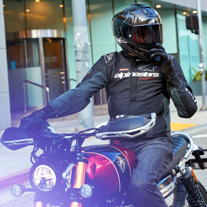 Veste moto Alpinestars Monza Sport Noir-Gris-Rouge-Blanc