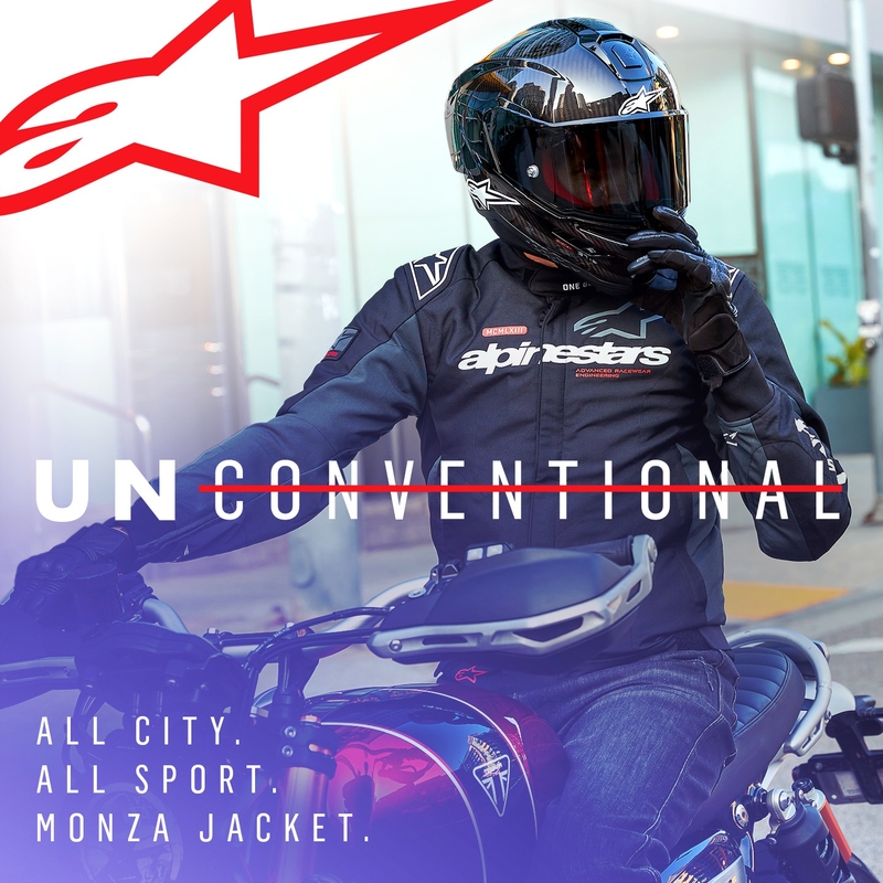 Veste moto Alpinestars Monza Sport Noir-Gris-Rouge-Blanc