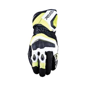 Gants moto FIVE RFX4 EVO blanc-jaune fluo