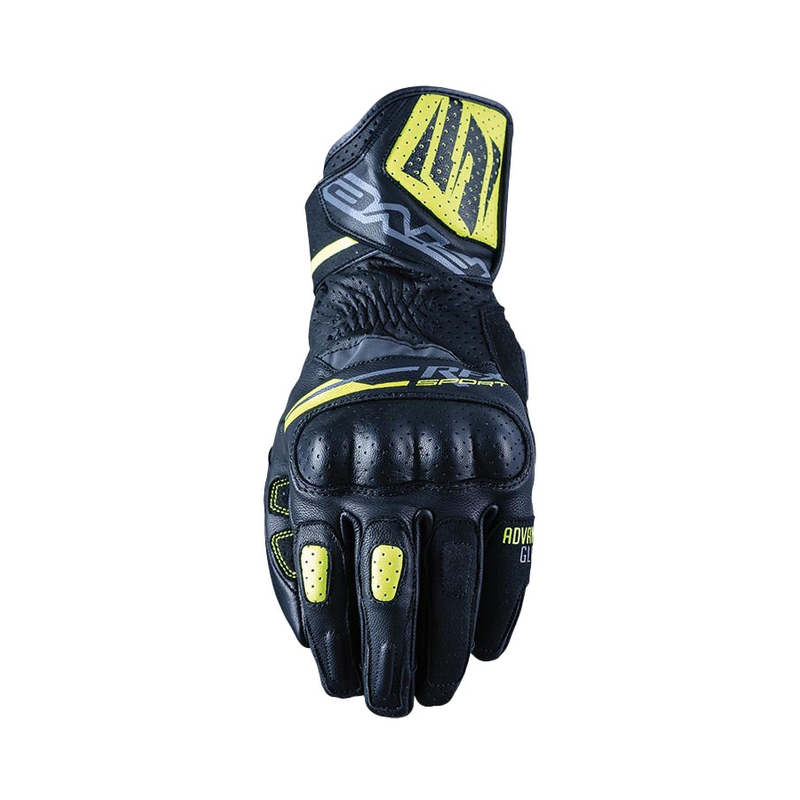 Gants moto FIVE RFX Sport noir-jaune fluo