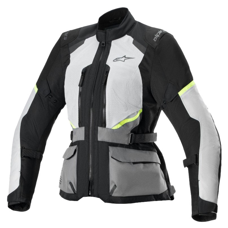 Veste de moto Alpinestars Femme Stella Andes Air Drystar Light Grey-Dark Grey-Black-Fluo Yellow