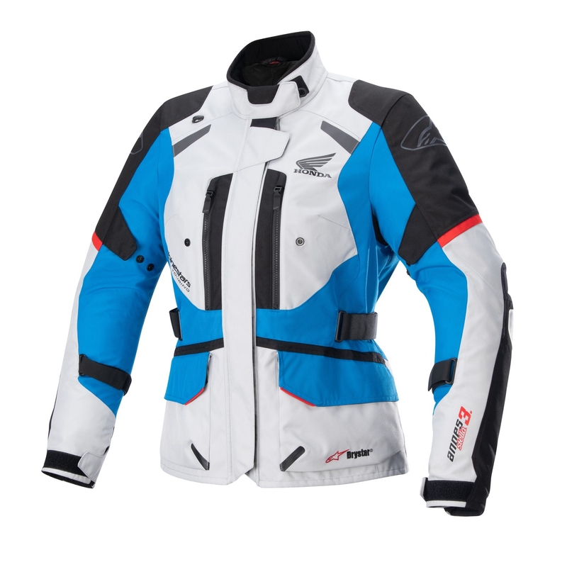 Veste moto femme Alpinestar Stella Andes Drystar Honda Gris-Noir-Bleu-Rouge 23 - Quality II
