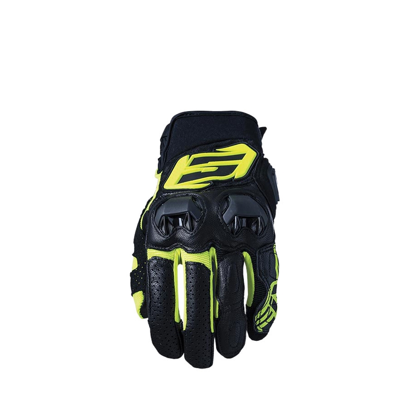 Gants moto FIVE SF3 noir-jaune fluo soldes