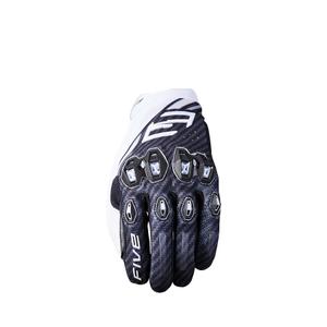 Gants moto FIVE Stunt Evo2 fibre noir et blanc