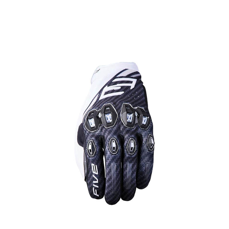 Gants moto FIVE Stunt Evo2 fibre noir et blanc