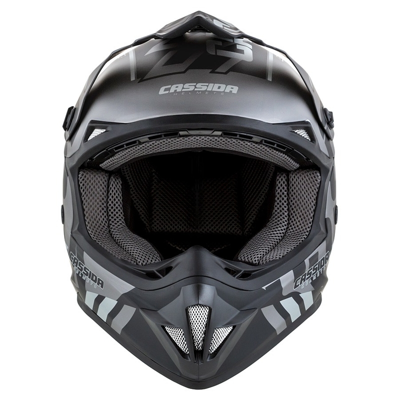 Casque motocross enfant Cassida Cross Cup Sonic Junior gris mat-noir