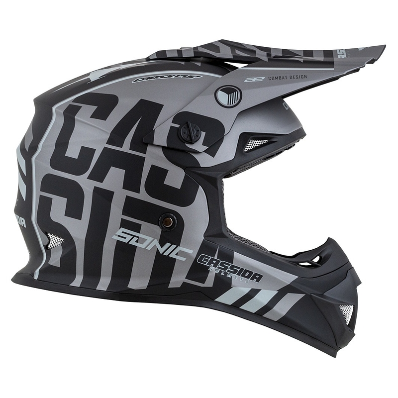 Casque motocross enfant Cassida Cross Cup Sonic Junior gris mat-noir