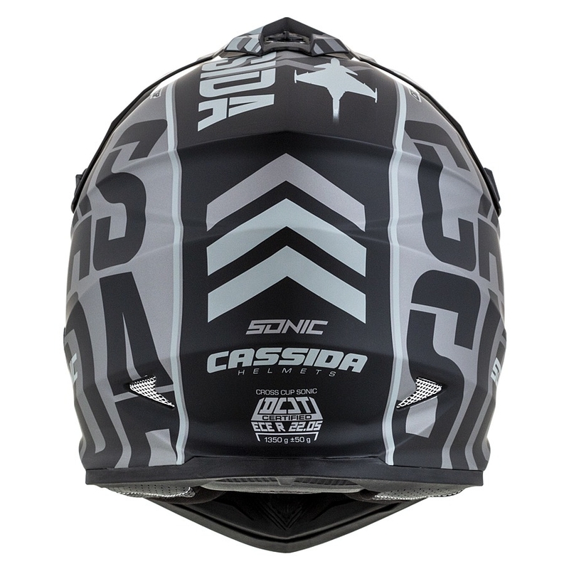 Casque motocross enfant Cassida Cross Cup Sonic Junior gris mat-noir