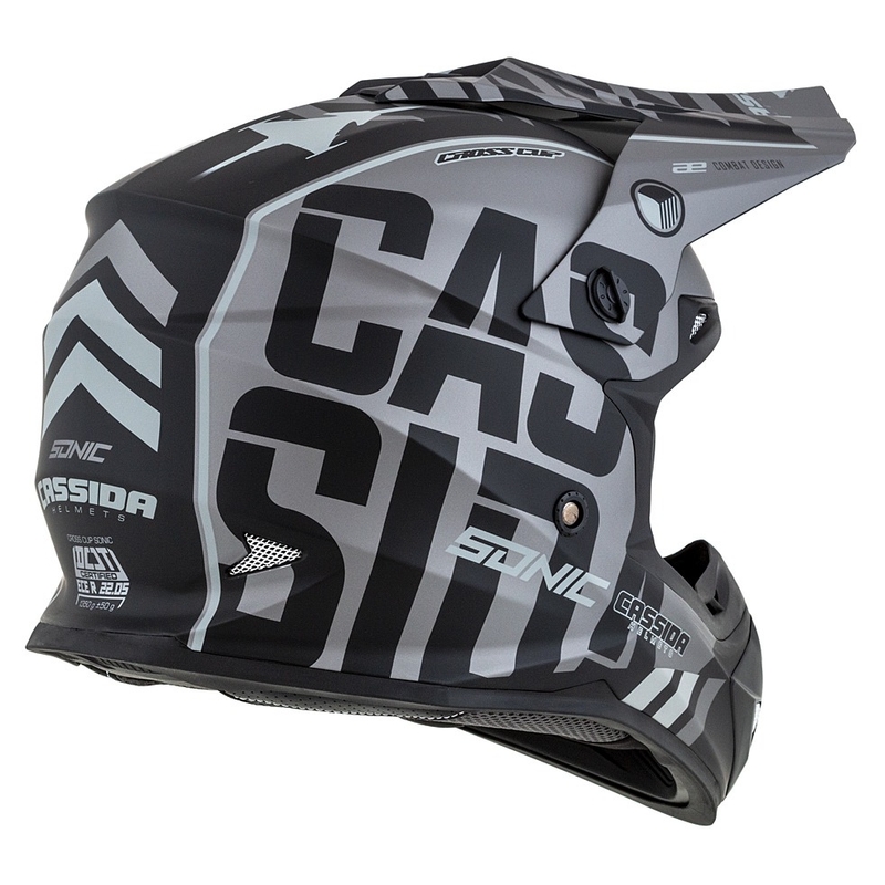 Casque motocross enfant Cassida Cross Cup Sonic Junior gris mat-noir