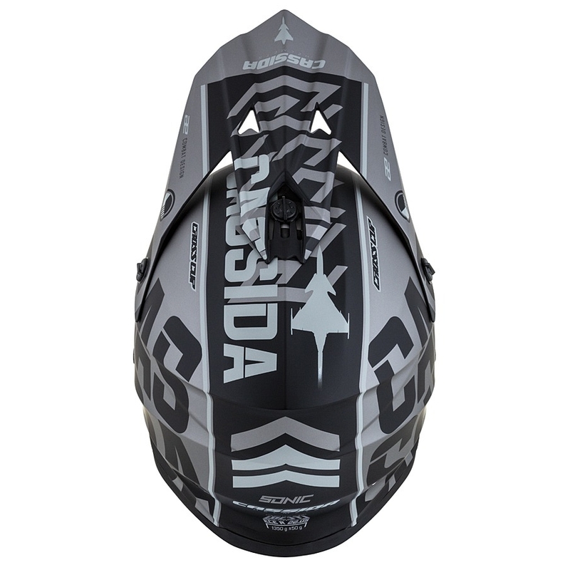 Casque motocross enfant Cassida Cross Cup Sonic Junior gris mat-noir