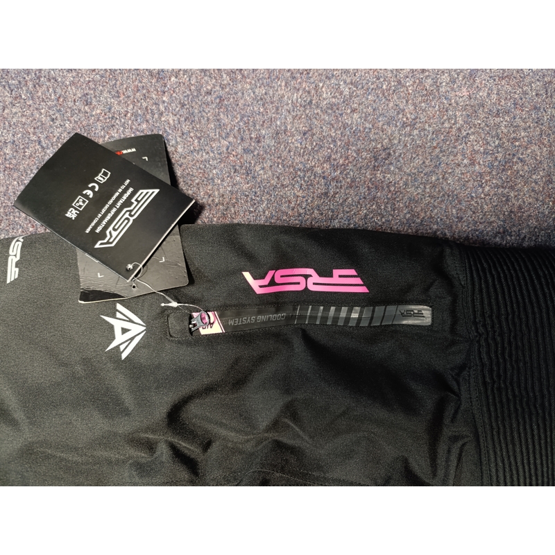 Pantalon de moto pour femme RSA Greby 2 noir et rose - qualité II